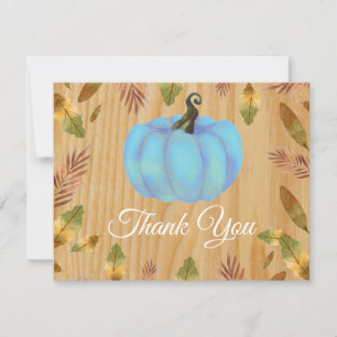 Tarjeta de agradecimiento de calabaza de otoño en