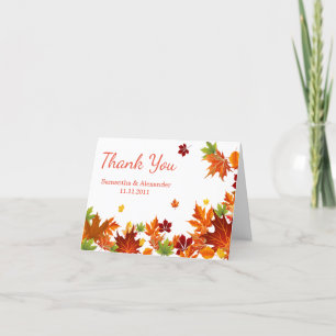 Tarjeta de agradecimiento de calabaza de otoño en