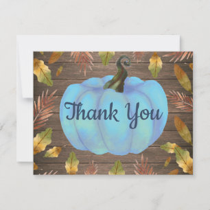 Tarjeta de agradecimiento de calabaza de otoño en