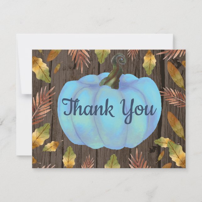 Tarjeta de agradecimiento de calabaza de otoño en  (Anverso)
