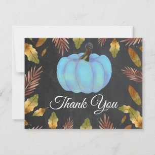 Tarjeta de agradecimiento de calabaza otoñal acuar
