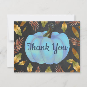Tarjeta de agradecimiento de calabaza otoñal acuar