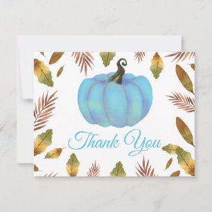 Tarjeta de agradecimiento de calabaza otoñal acuar