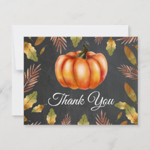 Tarjeta de agradecimiento de calabaza otoñal de ac