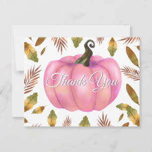 Tarjeta de agradecimiento de calabaza otoñal en ac