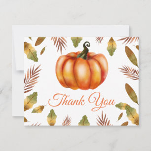 Tarjeta de agradecimiento de calabaza otoñal en ac