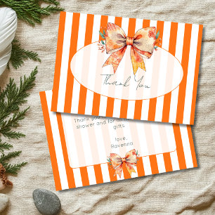 Tarjeta de agradecimiento de calabaza rayada chic