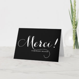 Tarjeta de agradecimiento de caligrafía caprichosa