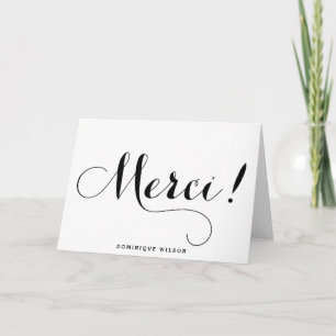 Tarjeta de agradecimiento de caligrafía caprichosa