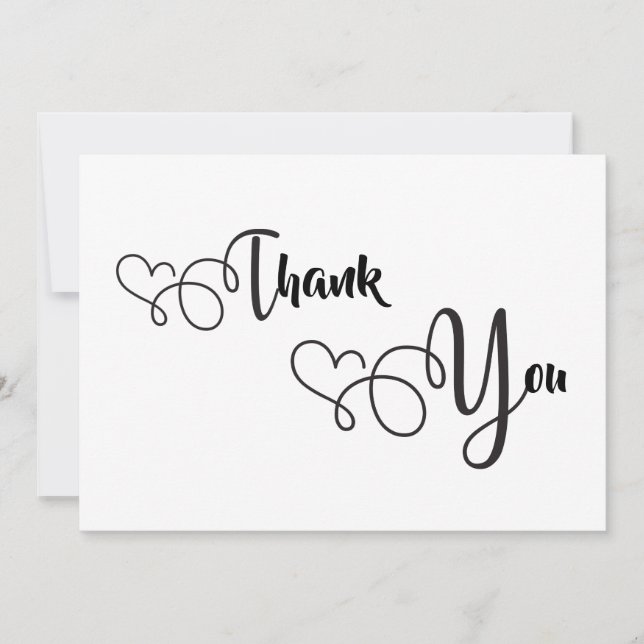 Tarjeta de agradecimiento de caligrafía elegante (Anverso)