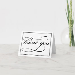 Tarjeta de agradecimiento de caligrafía en blanco 