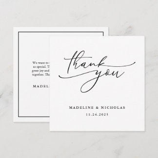 Tarjeta de agradecimiento de caligrafía simple en 