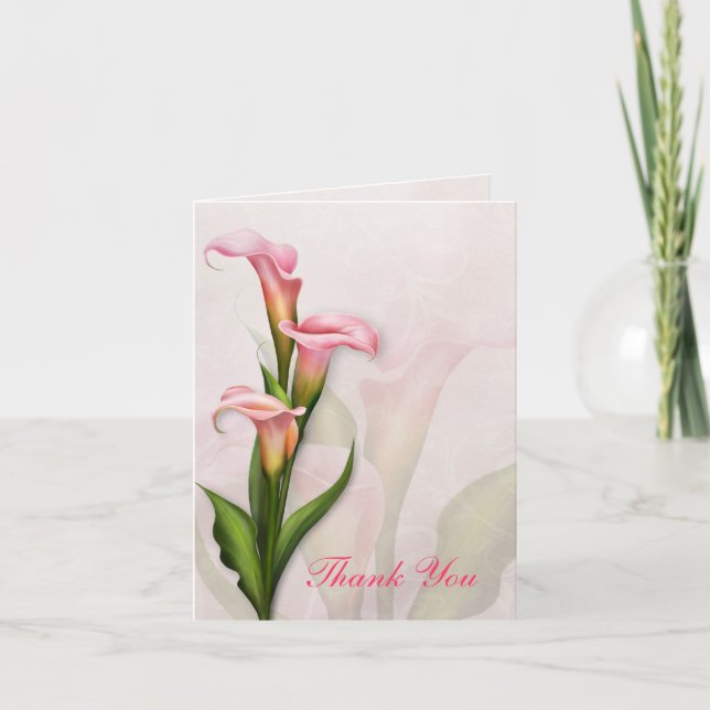 Tarjeta de agradecimiento de Calla Lily Pink (Anverso)