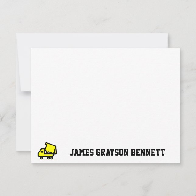 Tarjeta de agradecimiento de camión de volteo (Anverso)