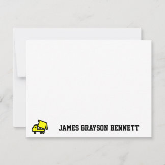 Tarjeta de agradecimiento de camión de volteo