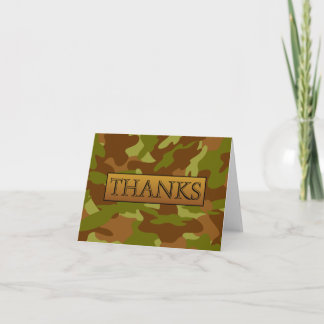 Tarjeta de agradecimiento de Camo | Interior en bl