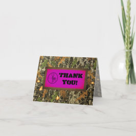 Tarjeta de agradecimiento de Camo Rosado Caliente