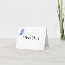 Tarjeta de agradecimiento de campanas de boda azul