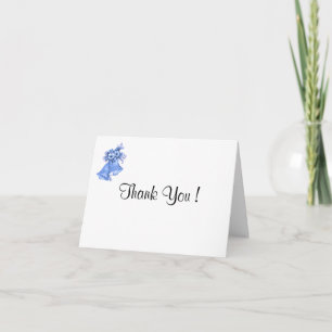 Tarjeta de agradecimiento de campanas de boda azul