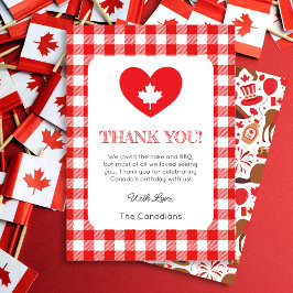 Tarjeta de agradecimiento de Canada Day Heart