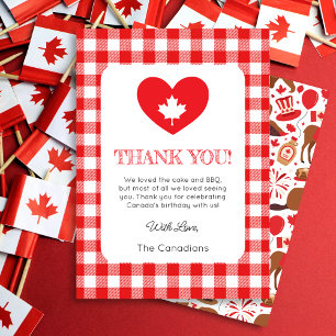 Tarjeta de agradecimiento de Canada Day Heart