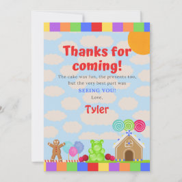 Tarjeta de agradecimiento de Candy Land