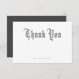 Tarjeta de agradecimiento de carta negra