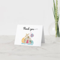 Tarjeta de agradecimiento de casa de jengibre