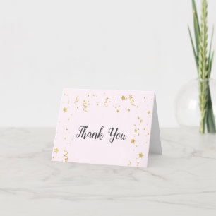 Tarjeta de agradecimiento de celebración de oro en