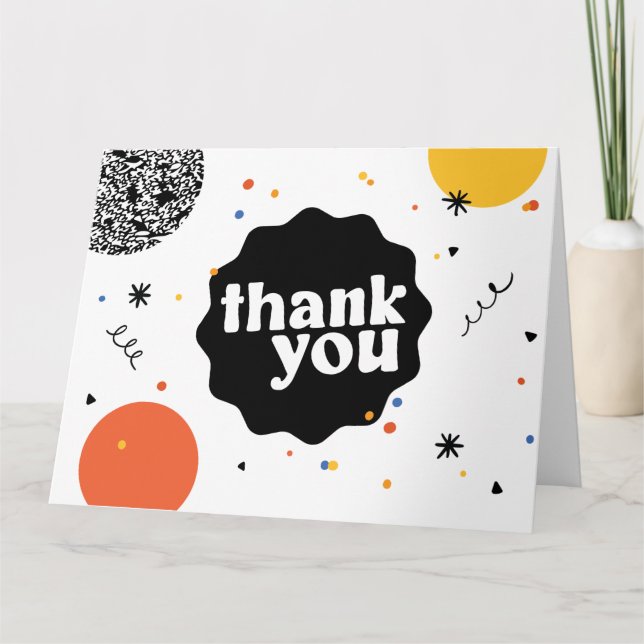 Tarjeta de agradecimiento de celebración linda (Anverso)