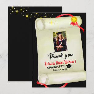 Tarjeta de agradecimiento de certificado de gradua