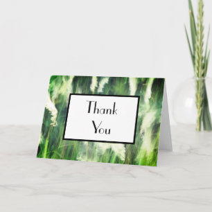 Tarjeta de agradecimiento de césped verde soñador