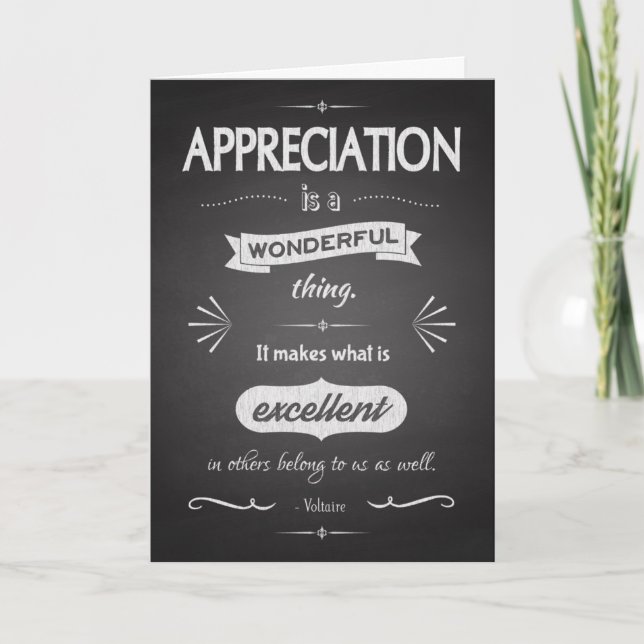 Tarjeta de agradecimiento de Chalkboard con presup (Anverso)