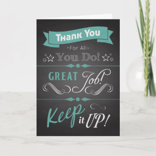 Tarjeta de agradecimiento de Chalkboard de moda en
