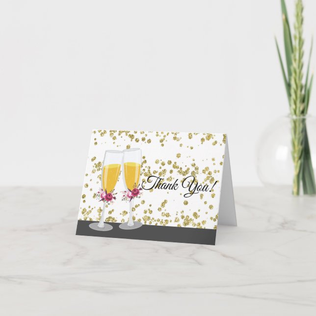 Tarjeta de agradecimiento de champán (Anverso)