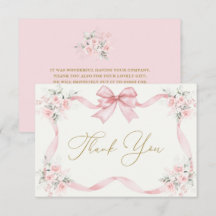 Tarjeta de agradecimiento de Chica de Baby Shower 