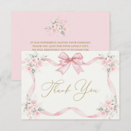 Tarjeta de agradecimiento de Chica de Baby Shower 