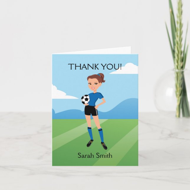 Tarjeta de agradecimiento de Chica ilustrado (Anverso)