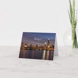 Tarjeta de agradecimiento de Chicago Cityscape Nig