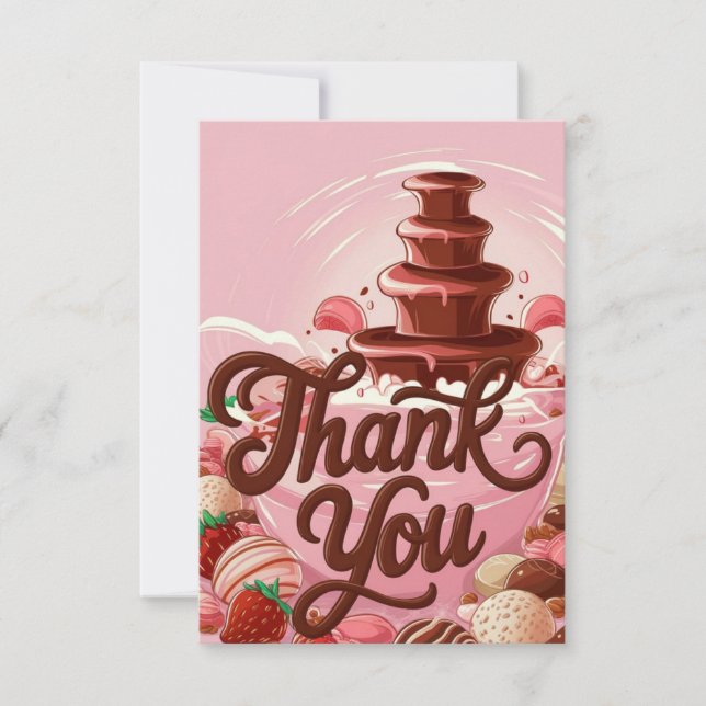 Tarjeta de agradecimiento de chocolate simple (Anverso)