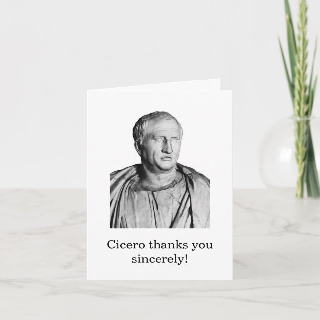 Tarjeta de agradecimiento de Cicero (Anverso)