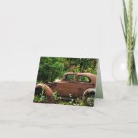 Tarjeta de agradecimiento de coche antiguo
