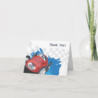 Tarjeta de agradecimiento de coche de carreras