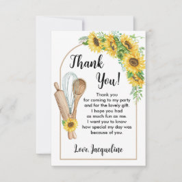 Tarjeta de agradecimiento de cocina Sunflower Kitc