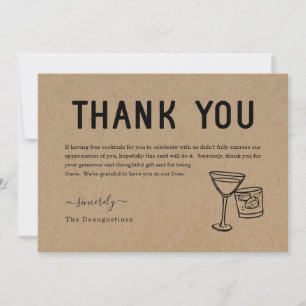 Tarjeta de agradecimiento de cócteles gratis diver
