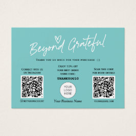 Tarjeta de agradecimiento de código QR con estilo 