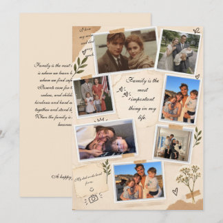 Tarjeta de agradecimiento de collage de fotos fami