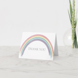 Tarjeta de agradecimiento de color arcoiris Pastel