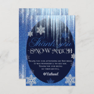 Tarjeta de agradecimiento de color azul invernal d