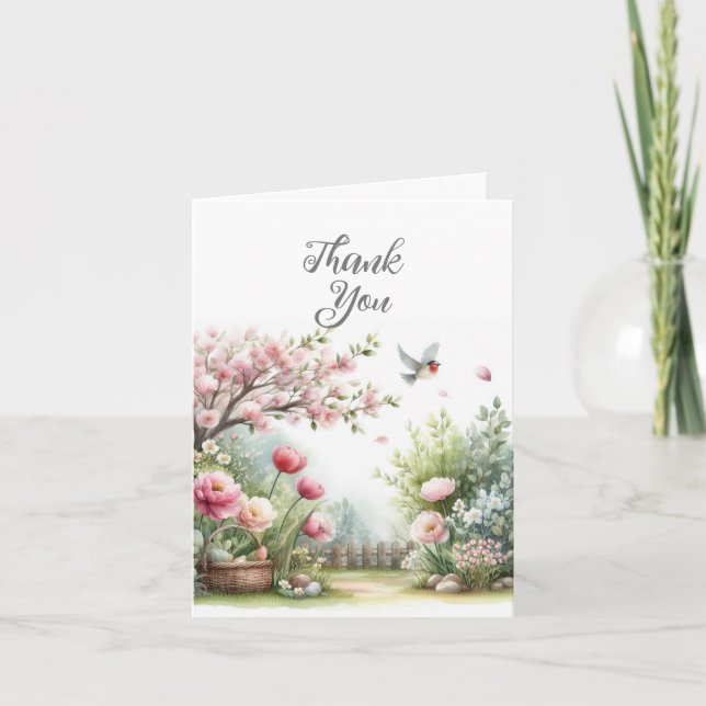 Tarjeta de agradecimiento de color de agua (Anverso)